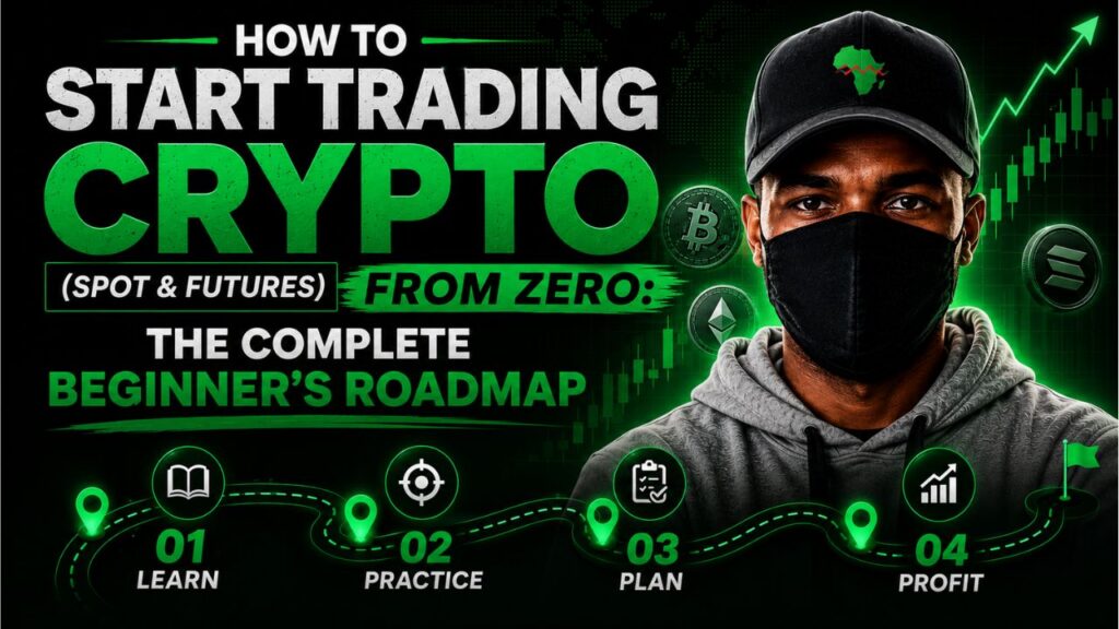 thumbnail how to start trading cypto beginner's roadmap