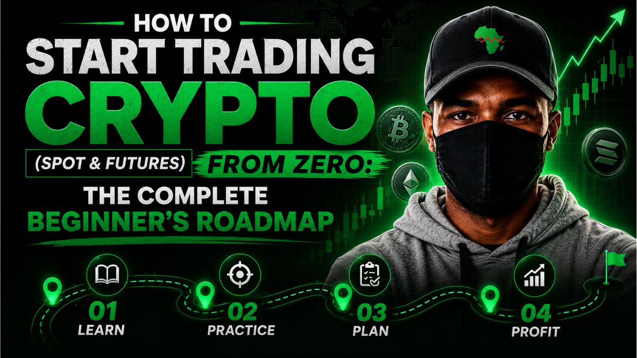 thumbnail how to start trading cypto beginner's roadmap